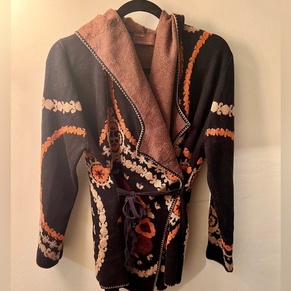 Kerisma sweater/cardigan with ties and a hood. Size M/L. Smoke free home
